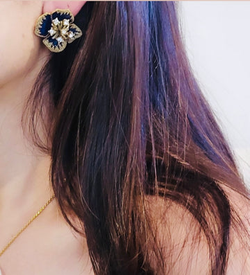 Blue Flower Earrings
