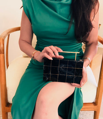 Handcrafted Eva Marble Clutch