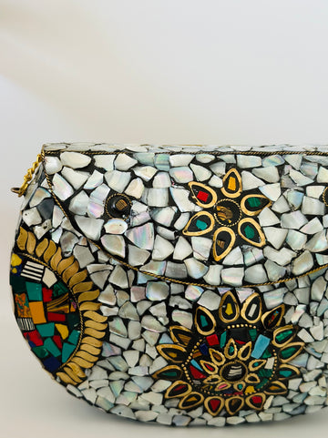 Mosaic White Clutch