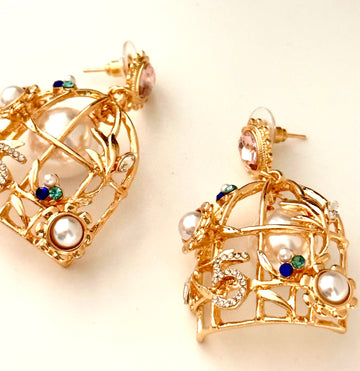 Pearl Cage Earrings
