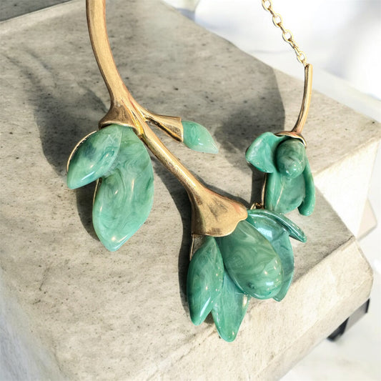 Green Floral Necklace