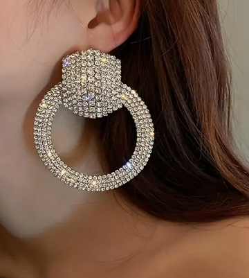 Rhinestone Hoop Earrings