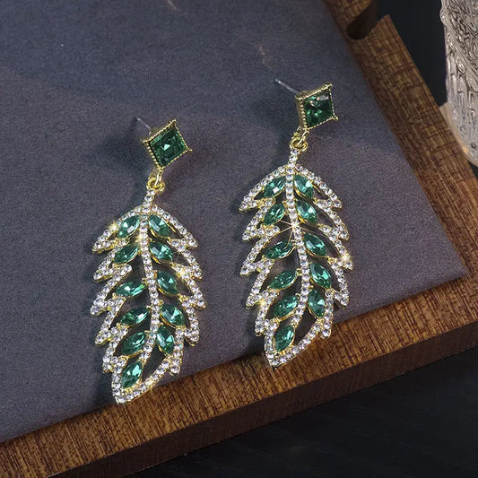 Green Leaf Earrings