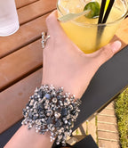 Handmade Gray Stone bracelet — detail view