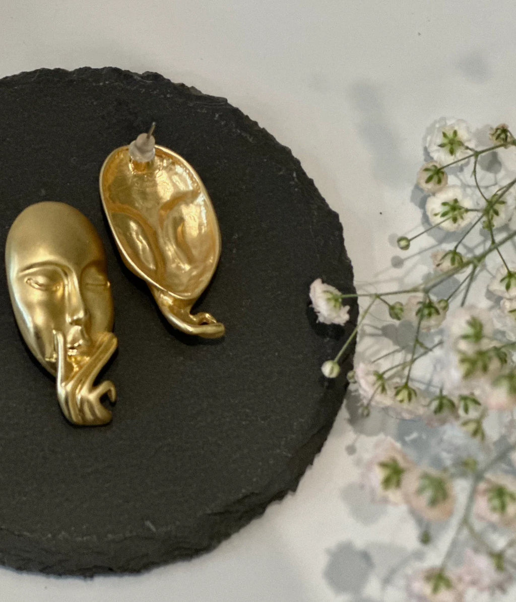 Face Earrings — alternate angle