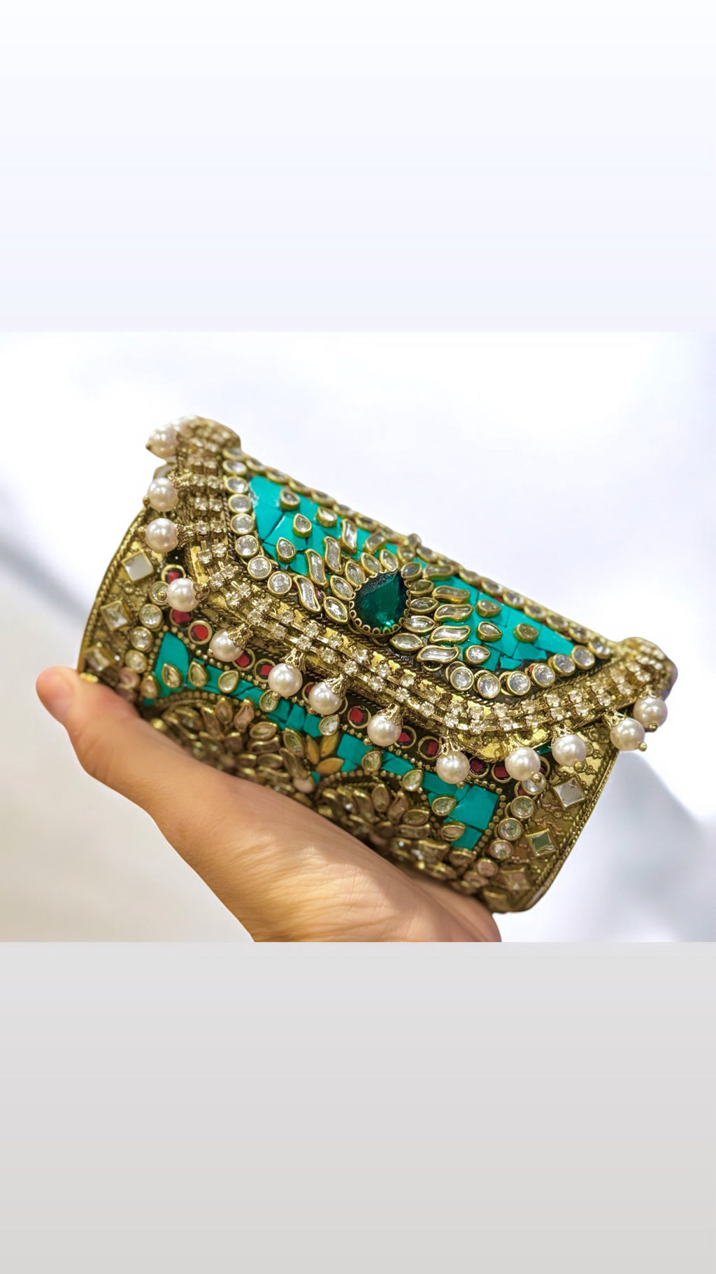 Dhol Embellished Purse — detail view