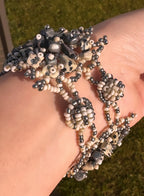 Handmade Gray Stone bracelet — alternate angle