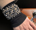Handmade Gray Stone bracelet — styled view