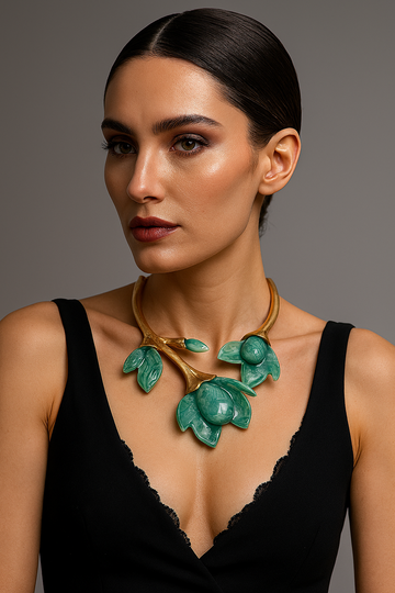 Green Floral Necklace