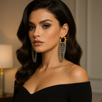 Gold Silver earrings — alternate angle