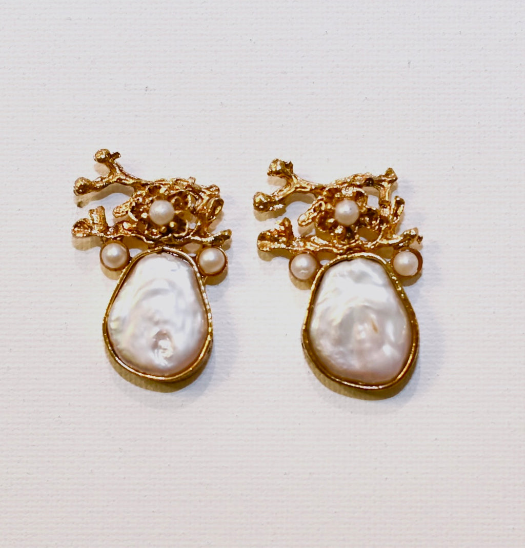 Mother of Pearl Earrings — alternate angle