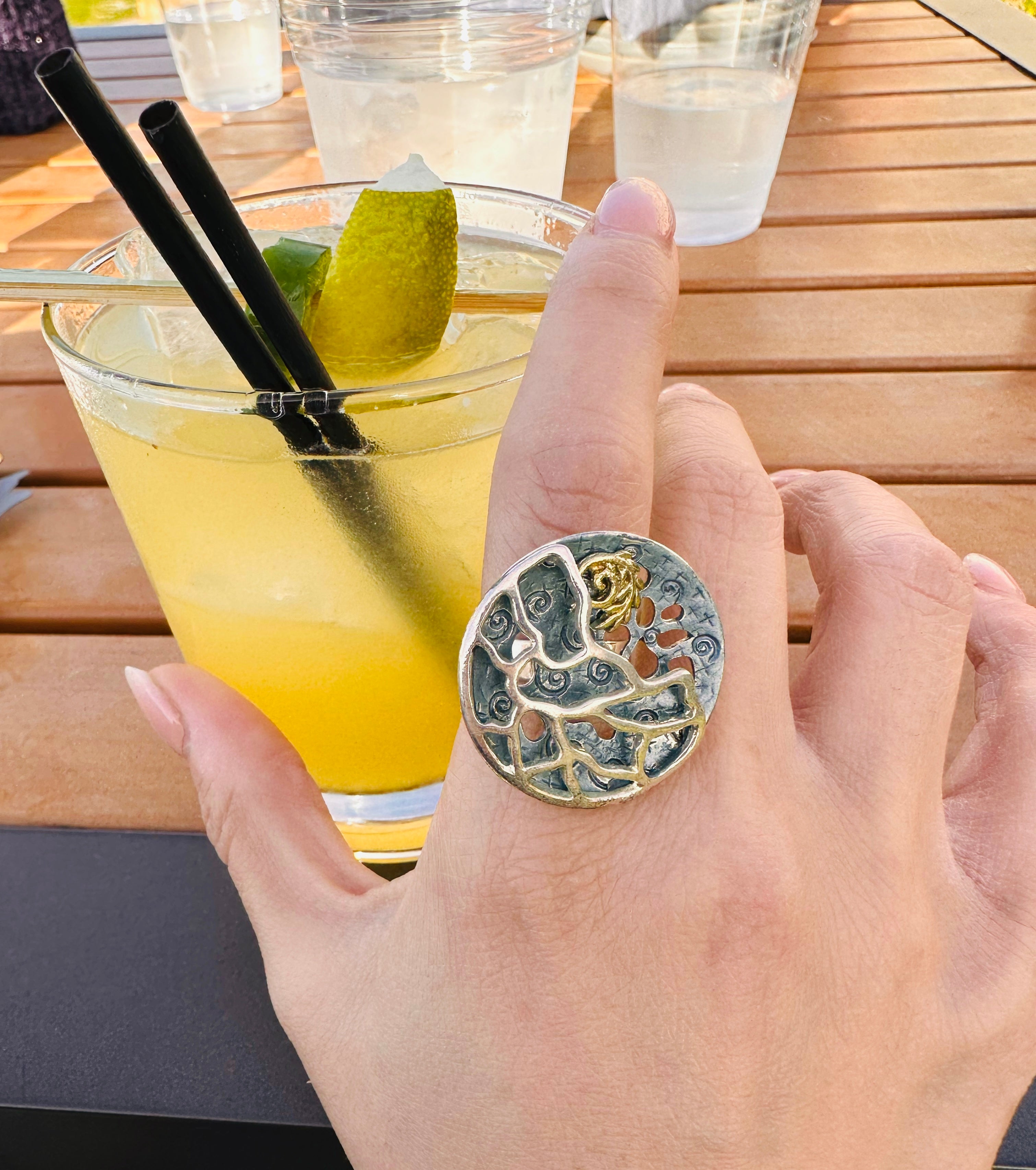 Hand Painted Ring — alternate angle