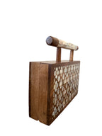 Handcrafted Inlay Wooden Purse — styled view