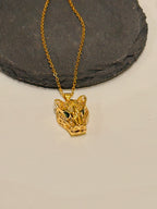 Animal pendant necklace with nature-inspired charm and gold-plated chain