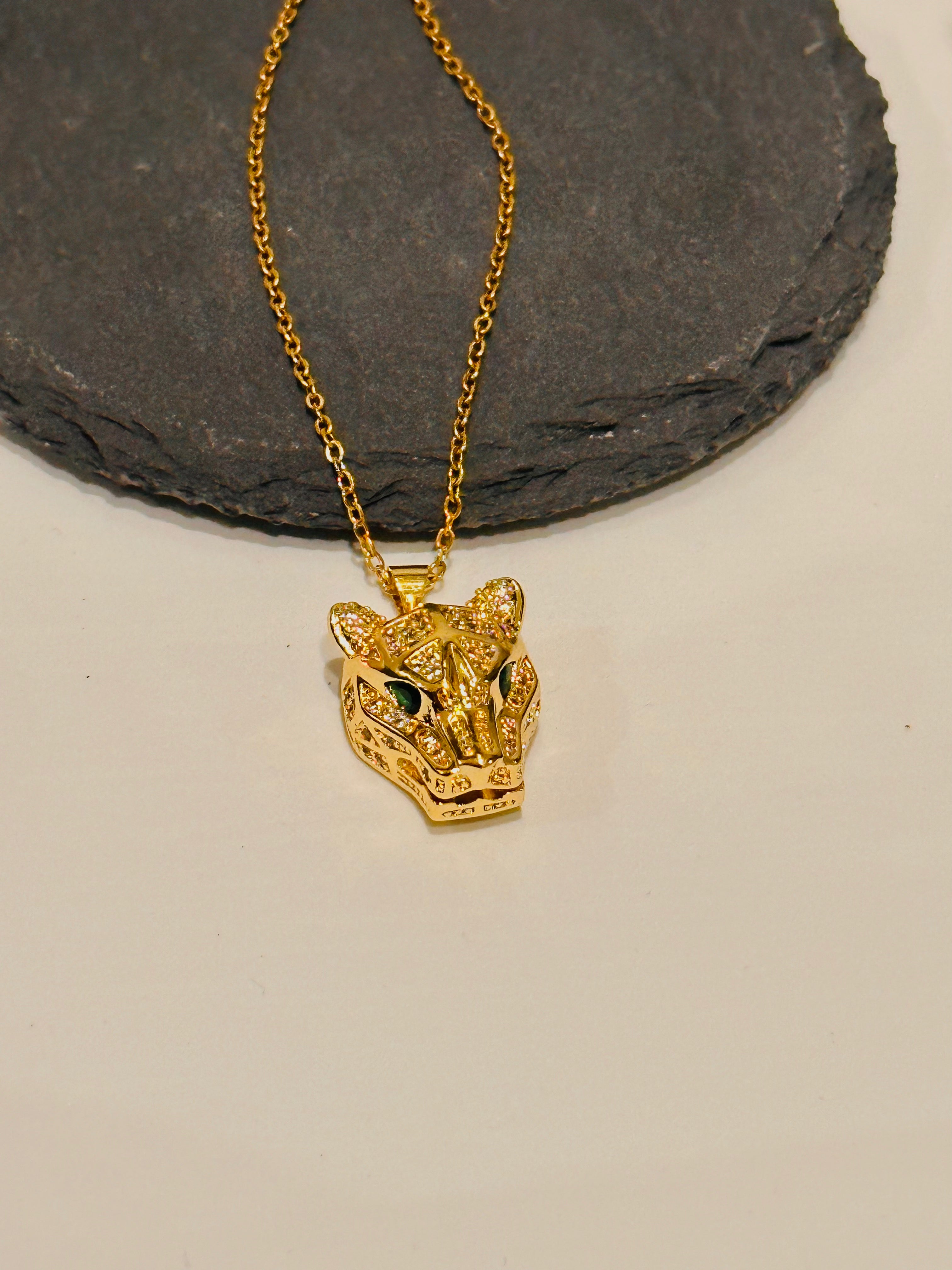 Animal pendant necklace with nature-inspired charm and gold-plated chain
