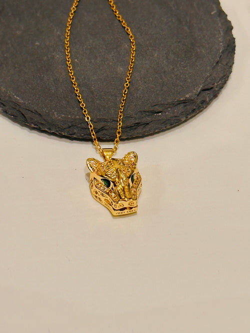 Animal pendant necklace with nature-inspired charm and gold-plated chain