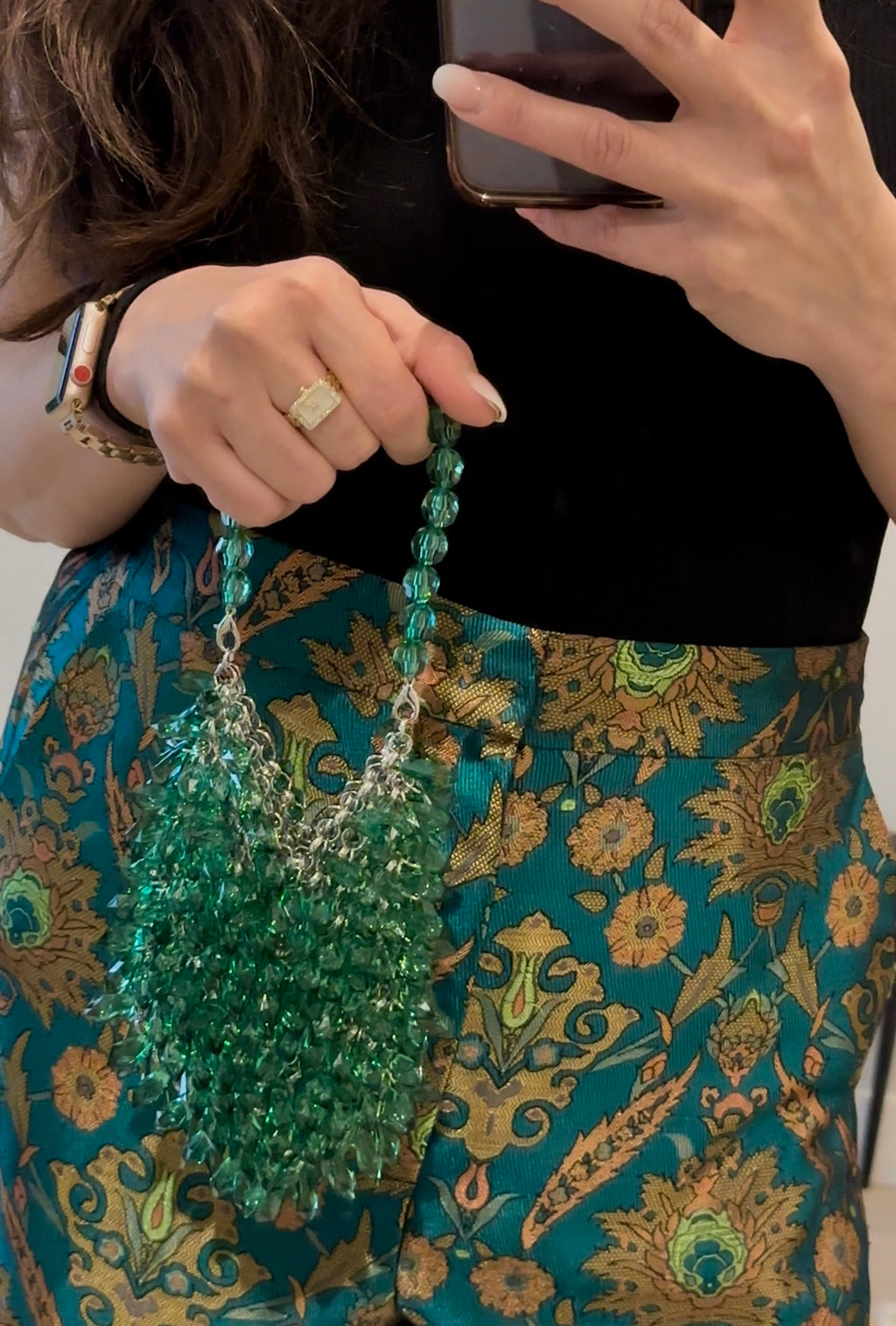Green Bead Bag — alternate angle