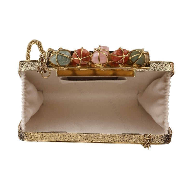 Precious Stone Ring Clutch — styled view