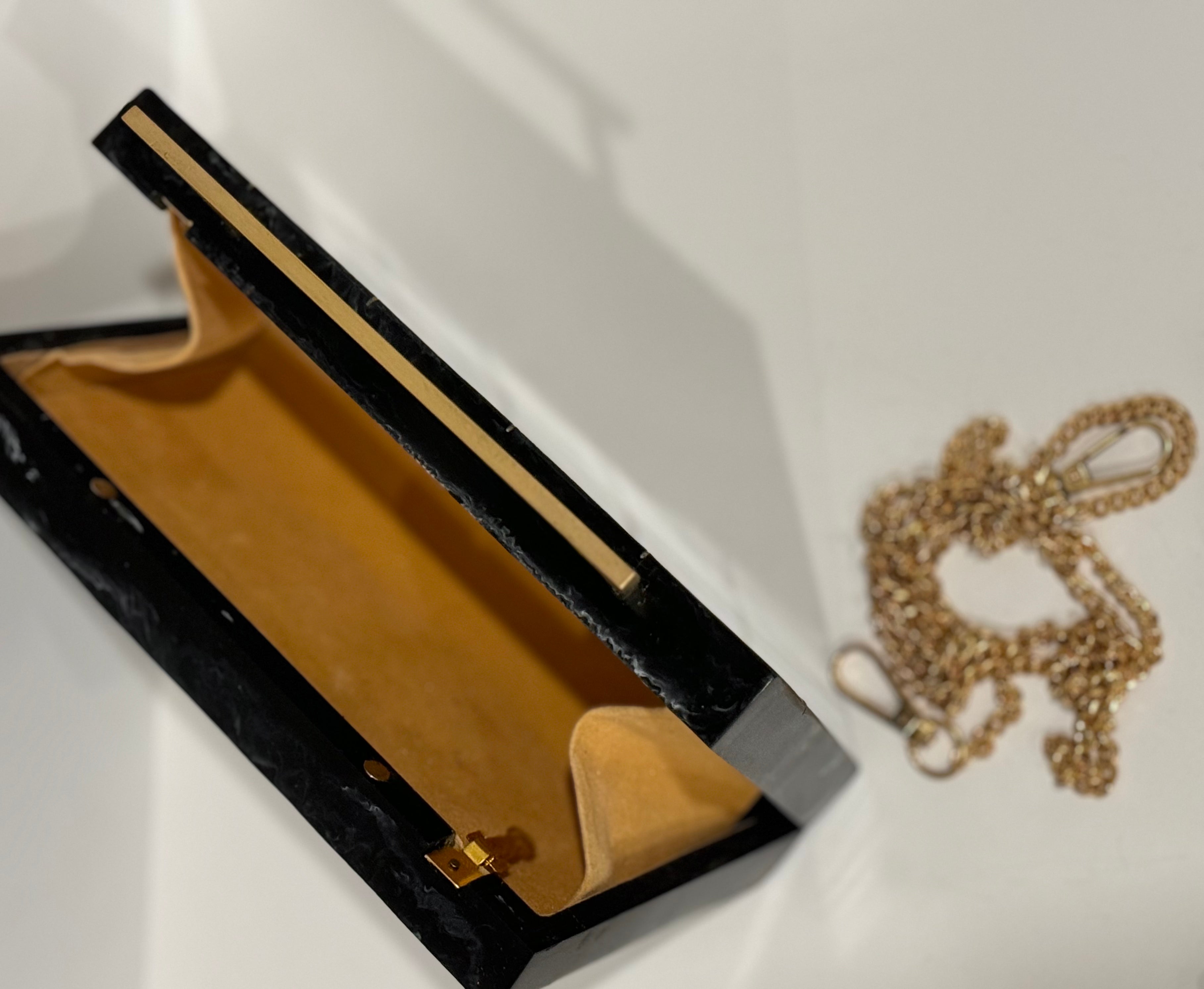 Handcrafted Eva Marble Clutch — detail view