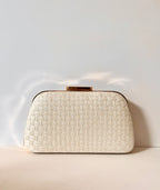 Geometric White Purse — detail view