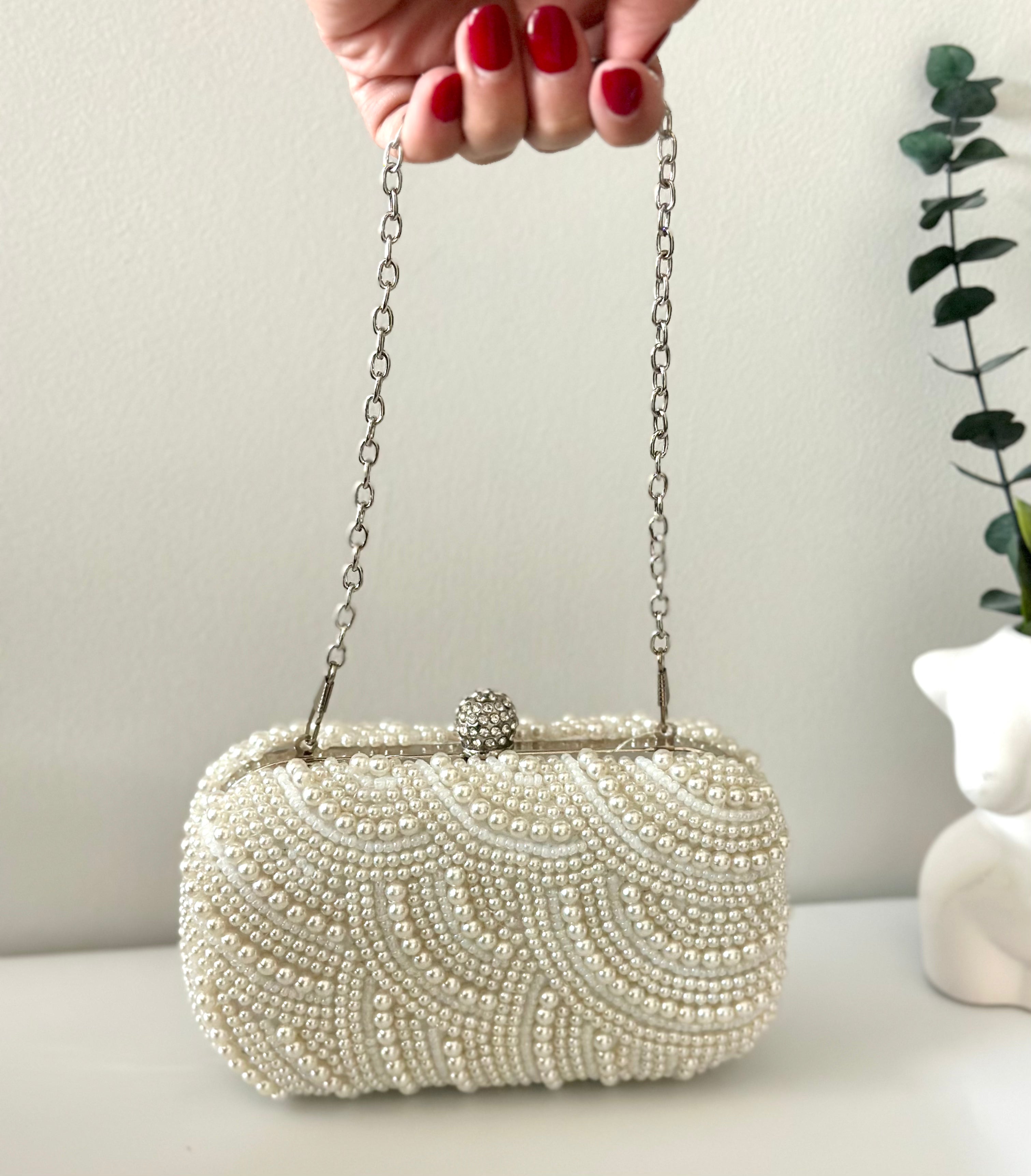 Pixie Pearl Clutch — styled view