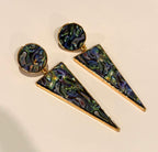 Verde vista green earrings with emerald-toned drops and gold-plated hooks