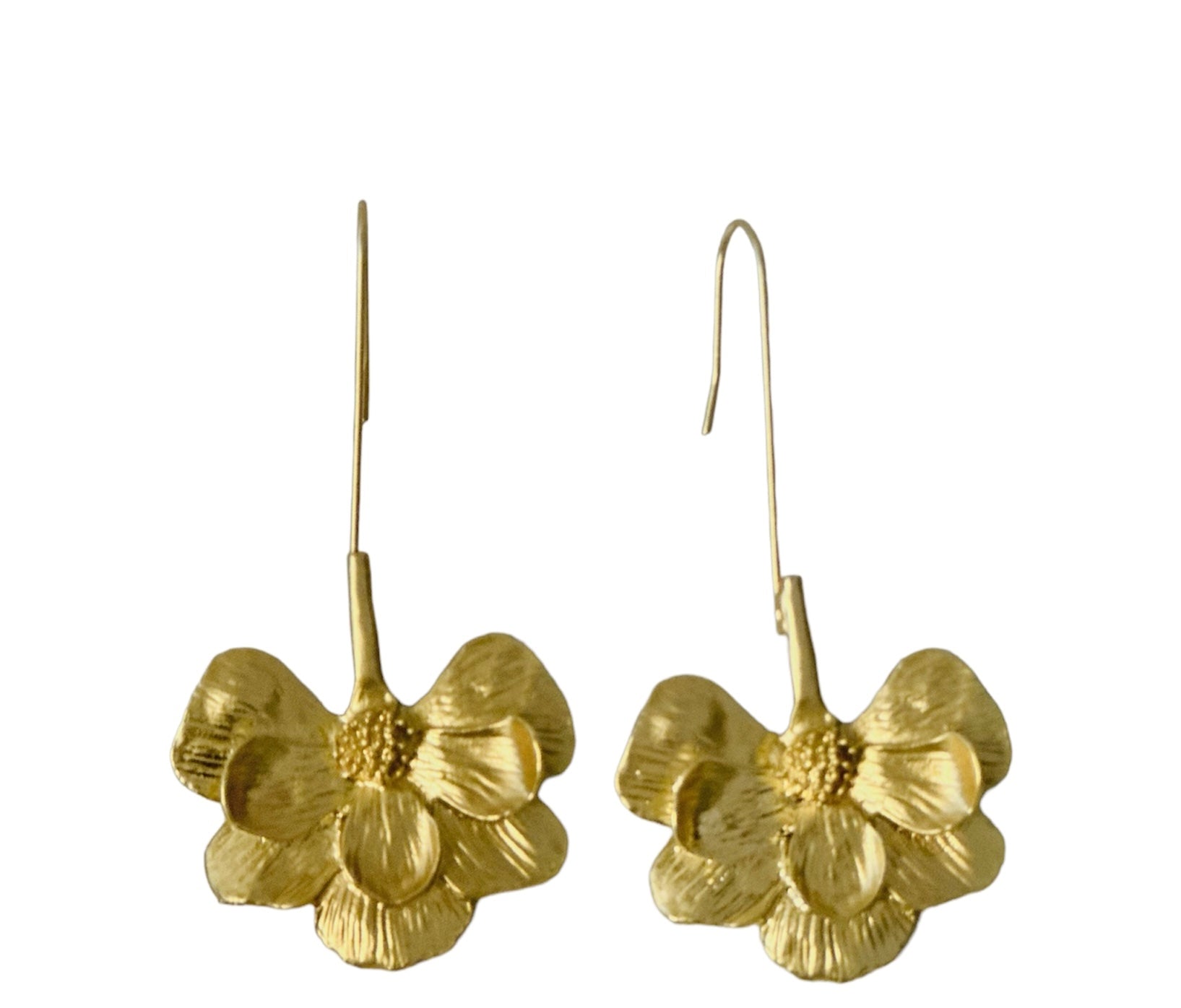 Floral Dangle Earrings — detail view