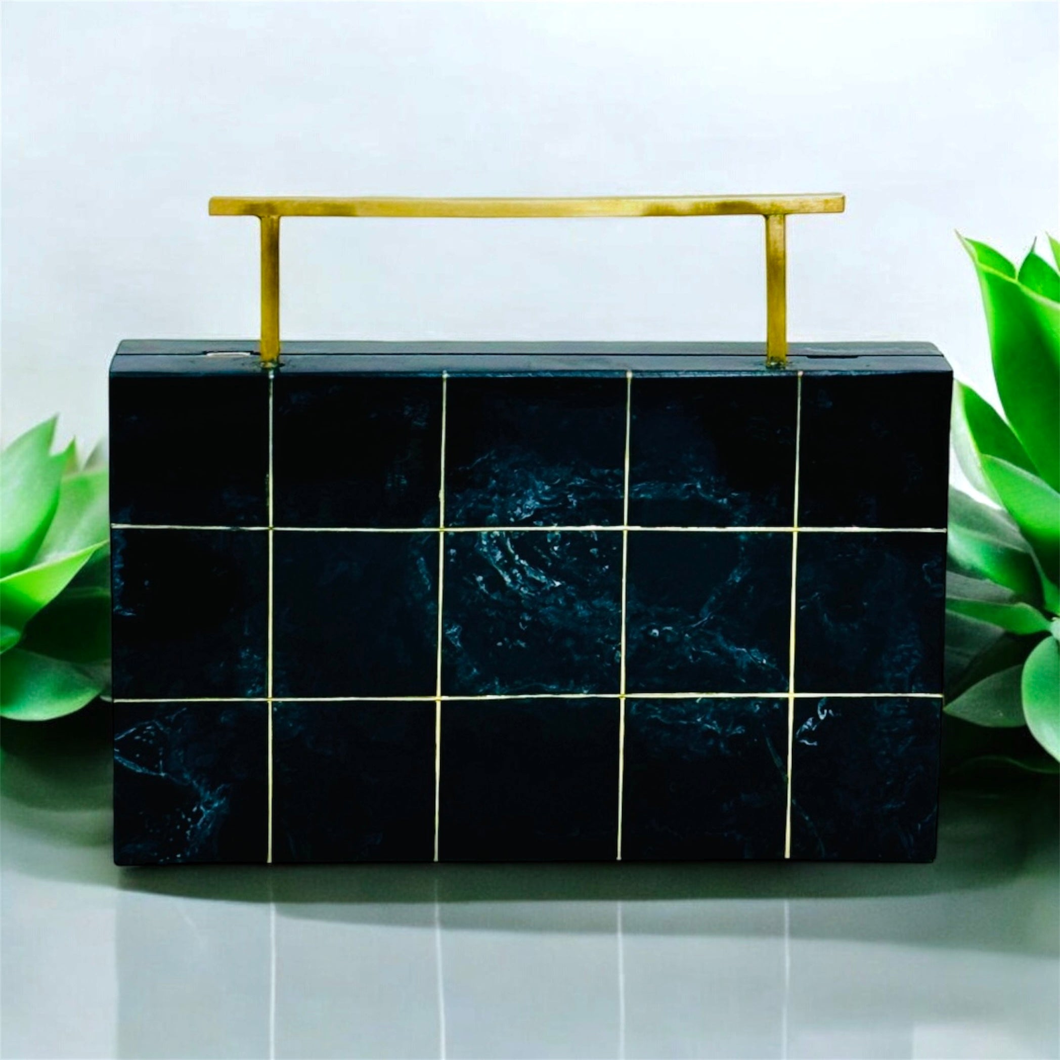 Handcrafted Eva Marble Clutch — alternate angle