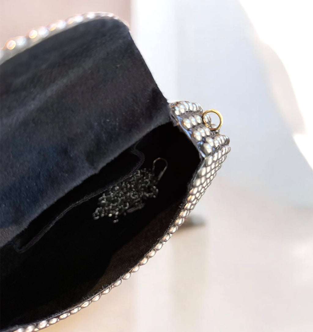 Silver Clutch Purse — close-up