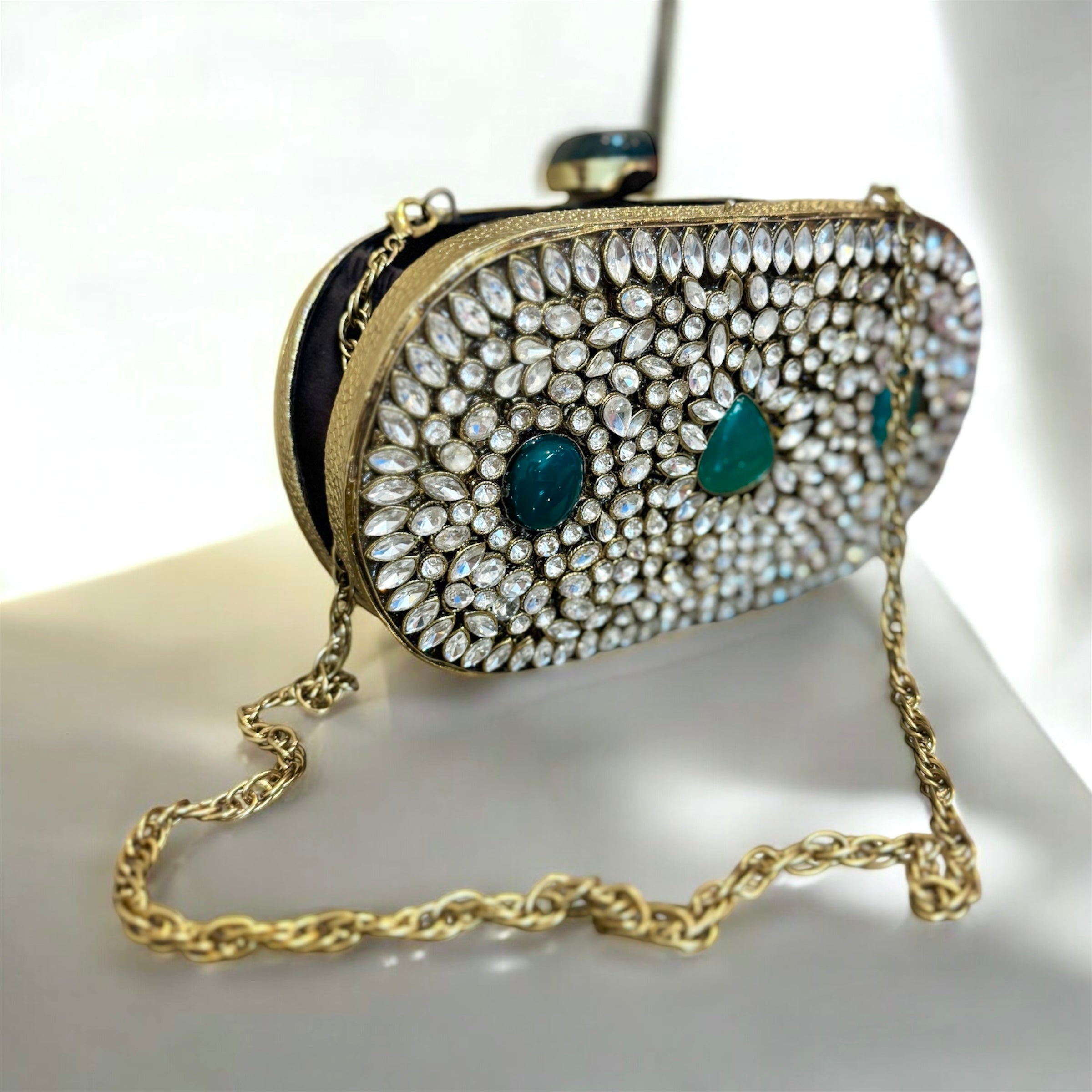 Green Bridal Clutch — detail view