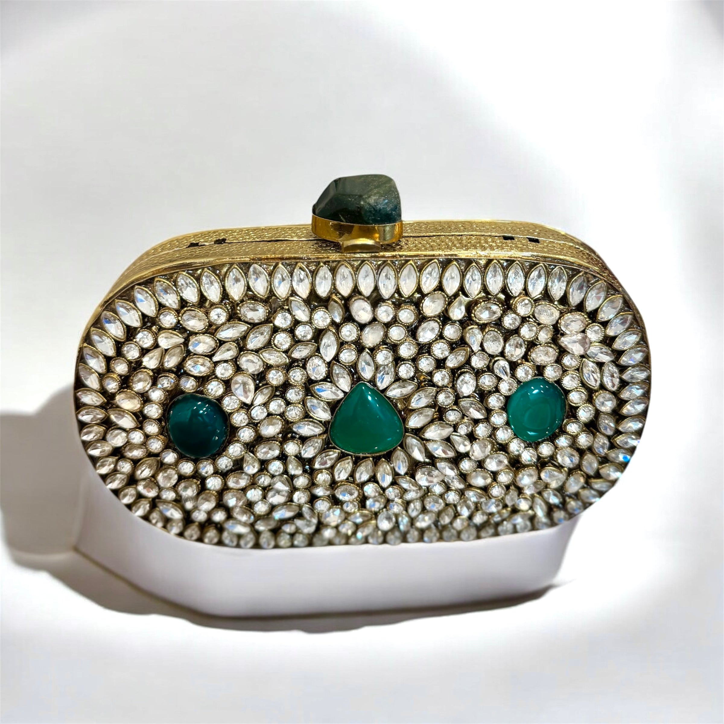Green Bridal Clutch — styled view