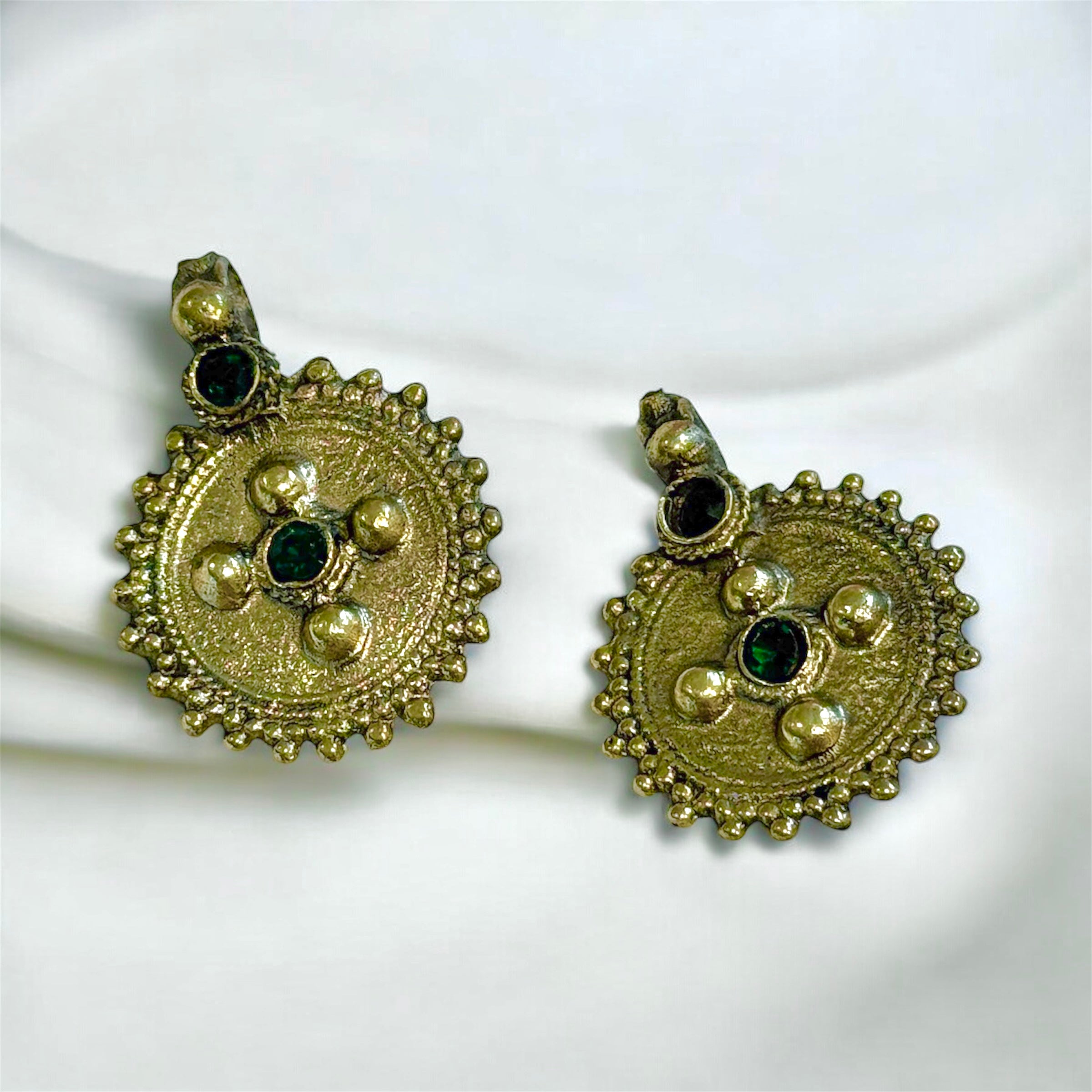 Green Coin Necklace — alternate angle