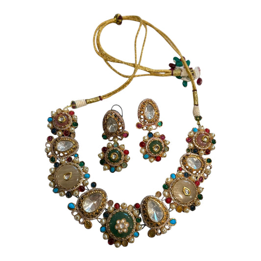 Multi-color Stone Necklace Set