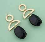 Black Drop Earrings — alternate angle