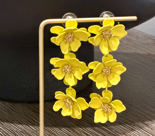 Floral Yellow Earrings