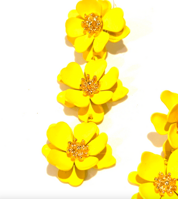Floral Yellow Earrings