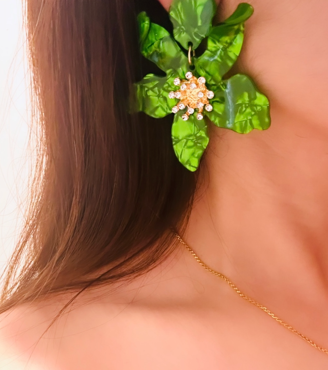 Floral Acrylic earrings — detail view