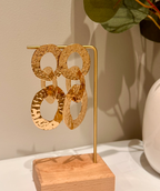 Ramala drop earrings with layered gold-plated discs and artisan detailing