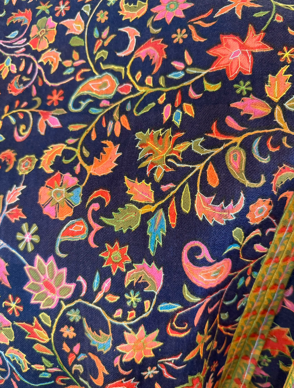 Hand Embroidered Pashmina Shawl Scarf — alternate angle