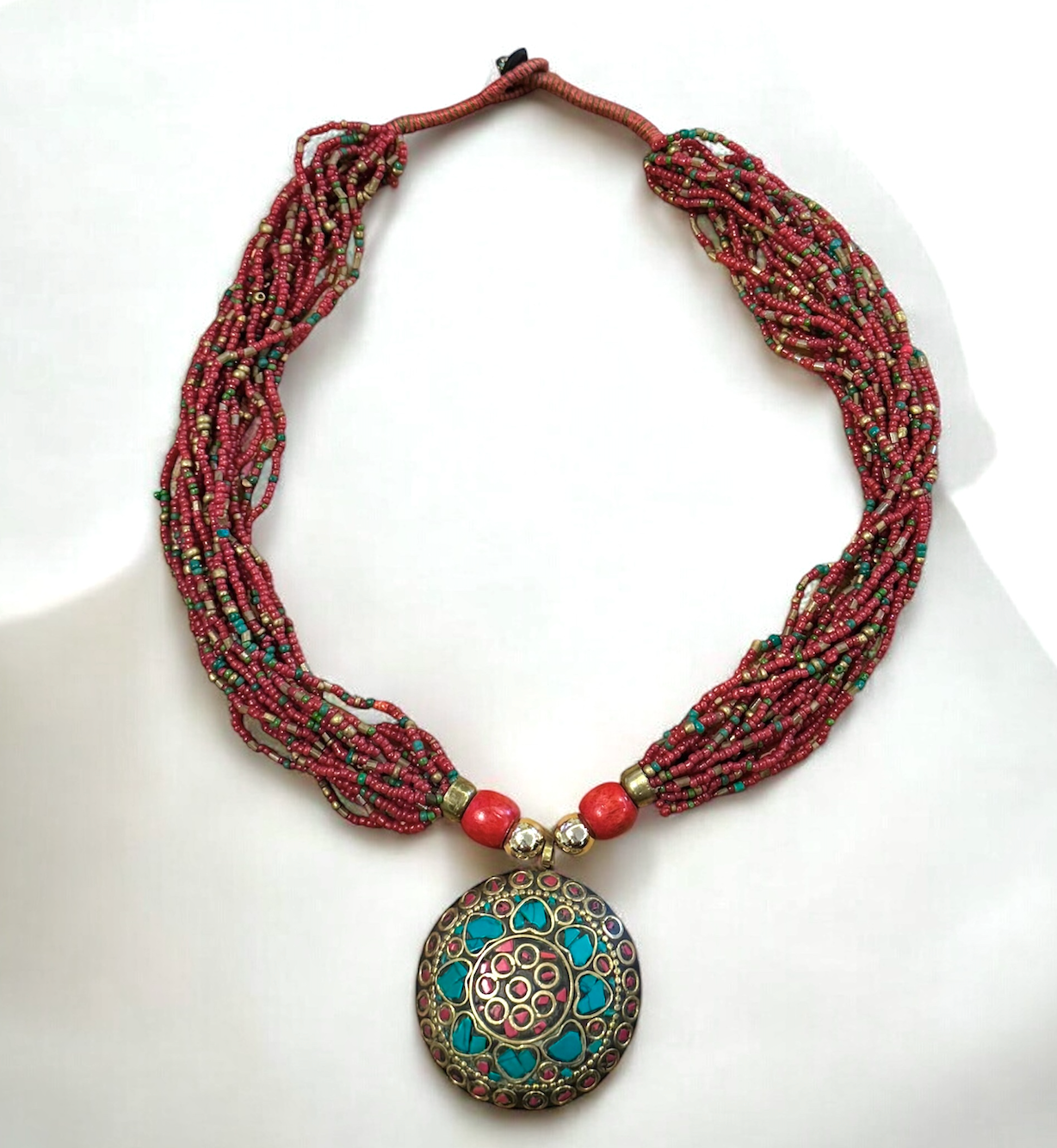 Mosaic Stone Necklace — alternate angle