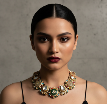 Multi-color Stone Necklace Set