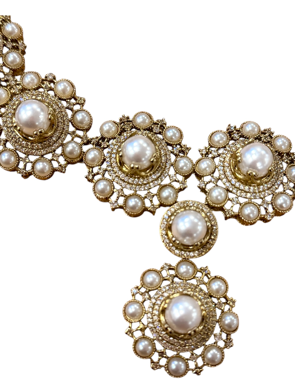 Handcrafted Pearl Necklace Set — alternate angle