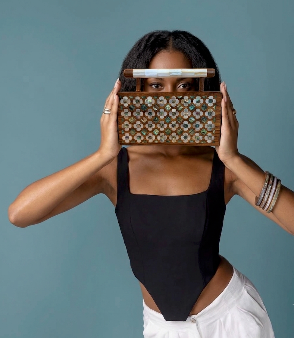 Handcrafted Abalone Wooden Purse