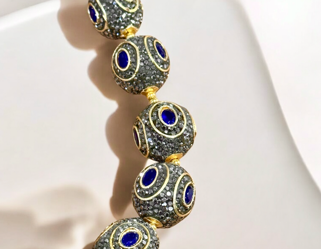 gold plated stone necklace set blue red green colors