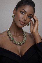statement stone necklace earring set formal occasion jewelry