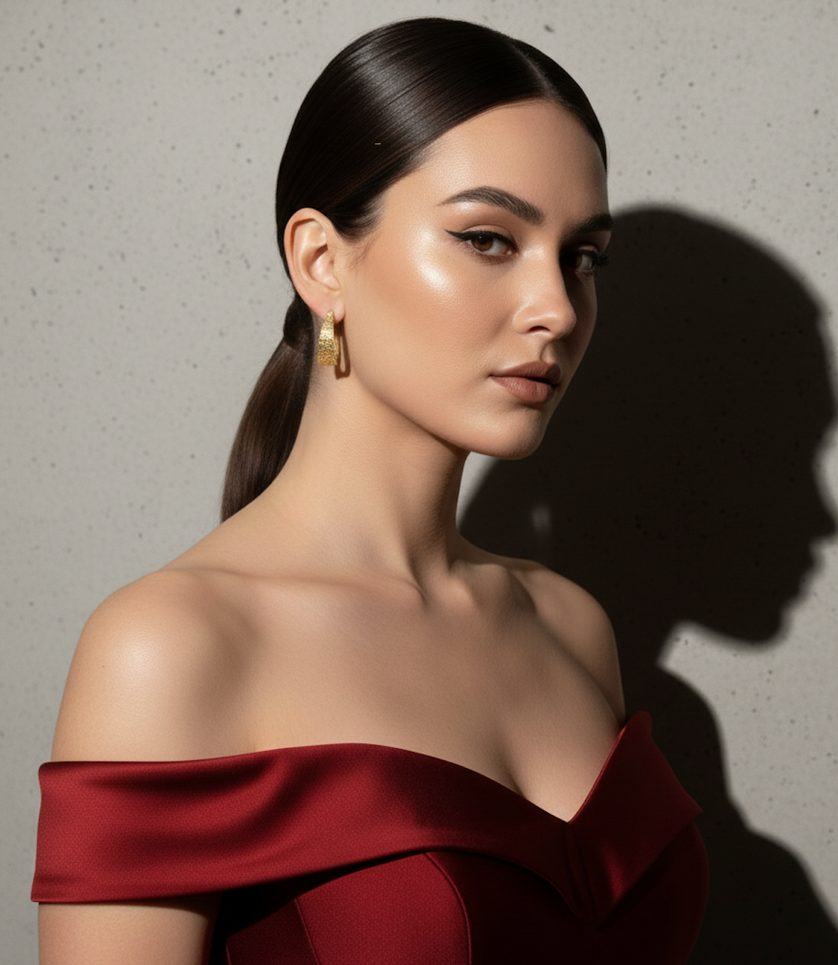 Dia hoop earrings with gold-plated wide hoops and artisan hammered texture