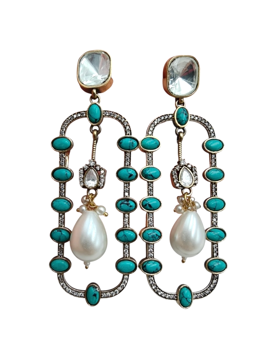 Midnight Pearl Drop Earrings — alternate angle