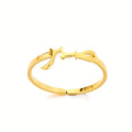 Arabic calligraphy Sabr ring with engraved lettering in gold-plated metal