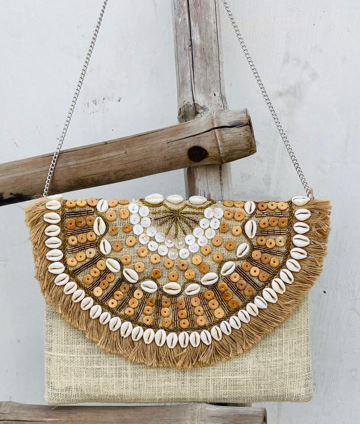 The Santorini Shell Clutch — alternate angle
