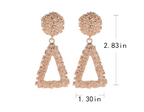 Frosted Triangle Earrings — detail view